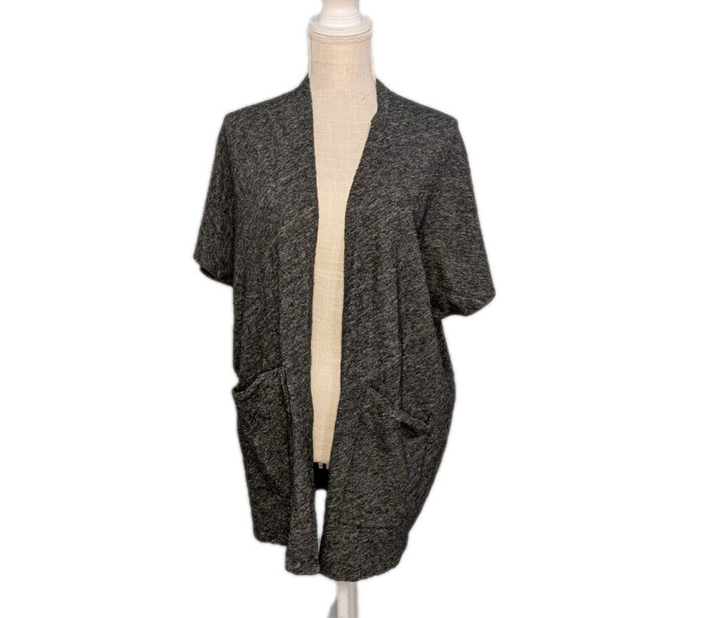Eileen Fisher Cardigan XXS-L Wool Blend Open Front Gray Dolman Sleeve Pocket